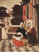 HOOCH, Pieter de Woman and Maid sg oil painting